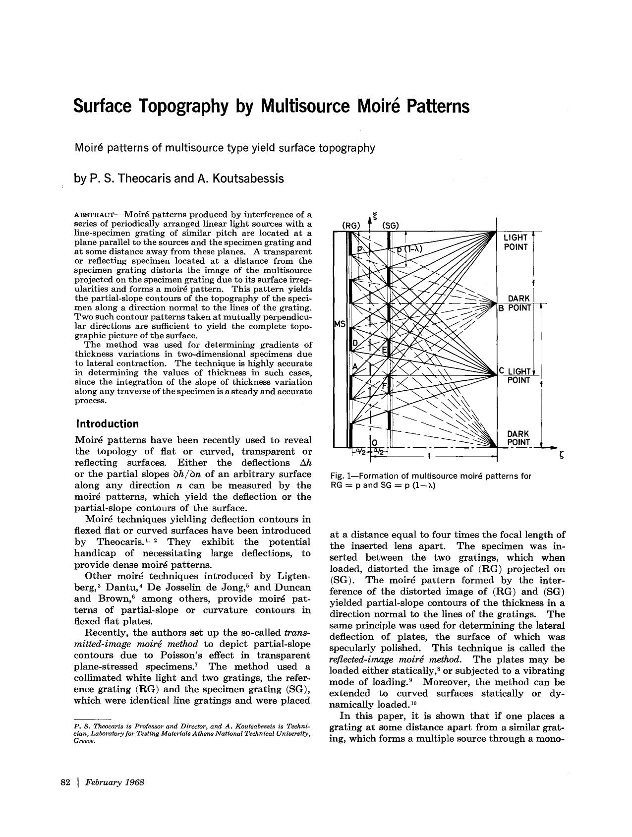 Surface topography by multisource moiré patterns by Unknown