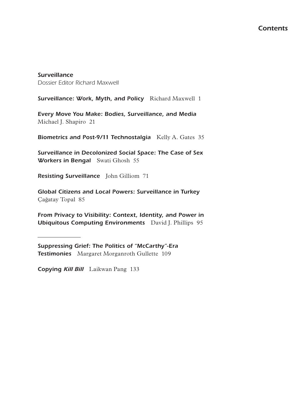 Surveillance (A Special Issue of Social Text) by unknow