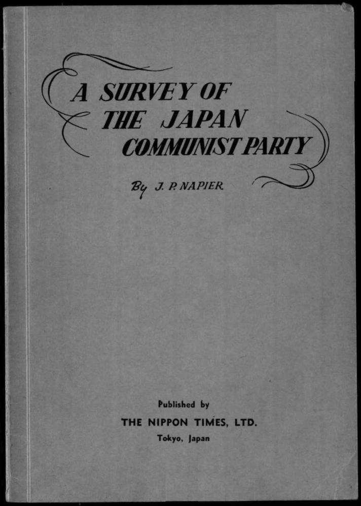 Survey of the Japanese Communist Party by Napier J. P