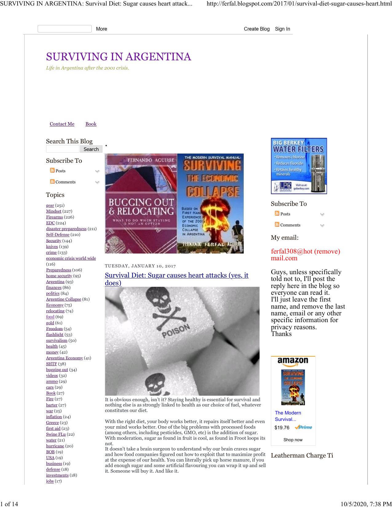 Survival Diet: Sugar causes heart attacks (yes, it does) by Ferfal