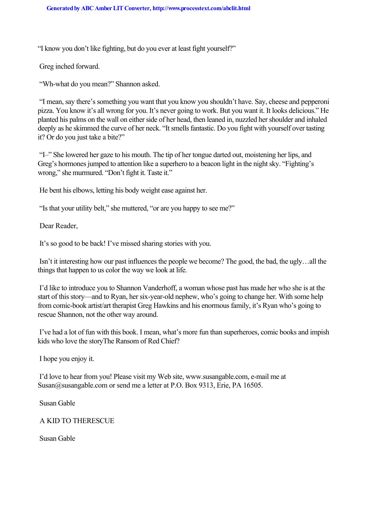 Susan Gable by A Kid to the Rescue
