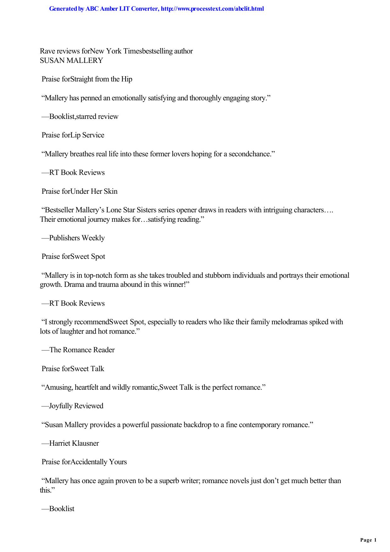 Susan Mallery - Lone Star Sisters 04 by Hot on Her Heels