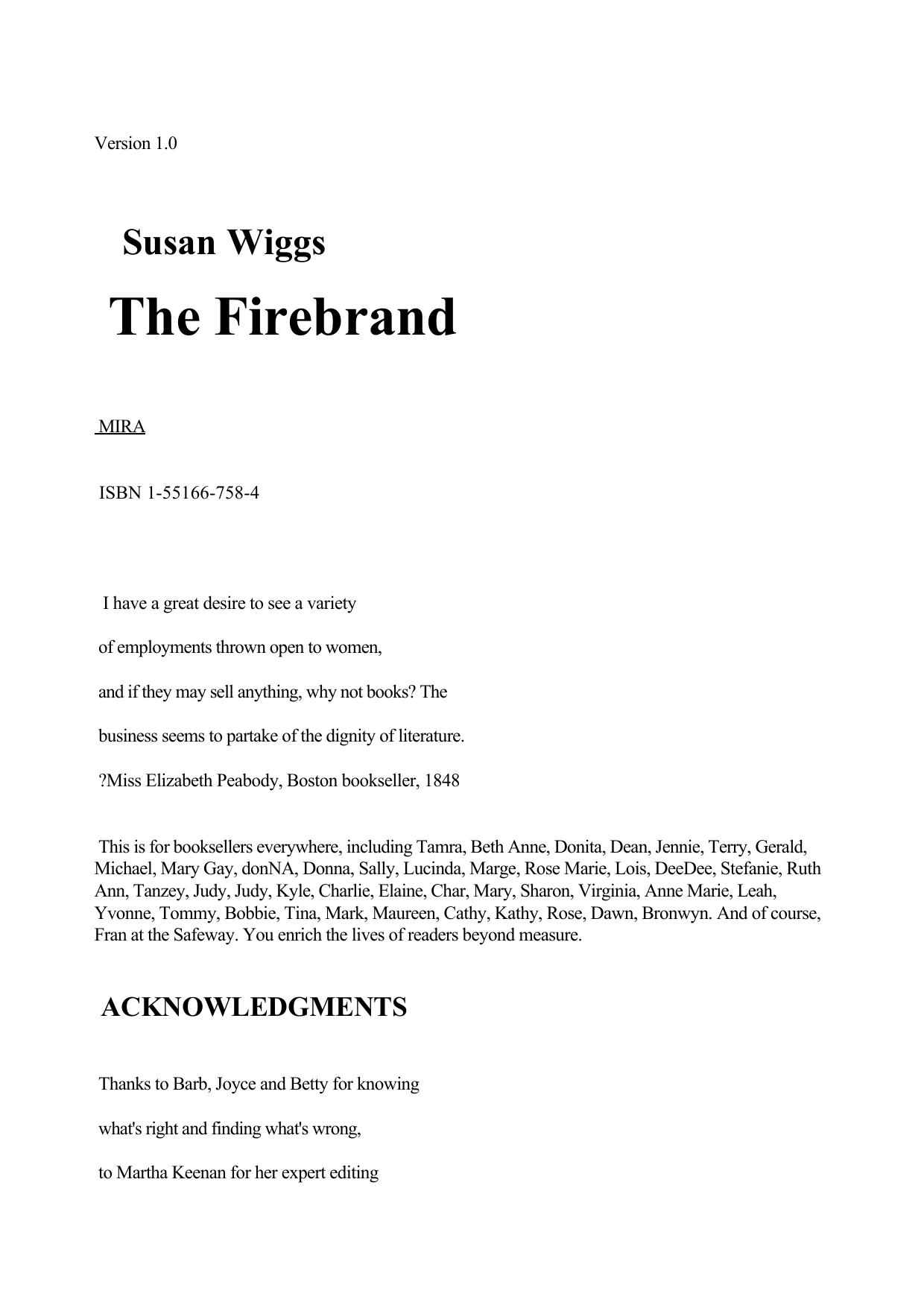 Susan Wiggs - Chicago Fire Trilogy 03 by The Firebrand
