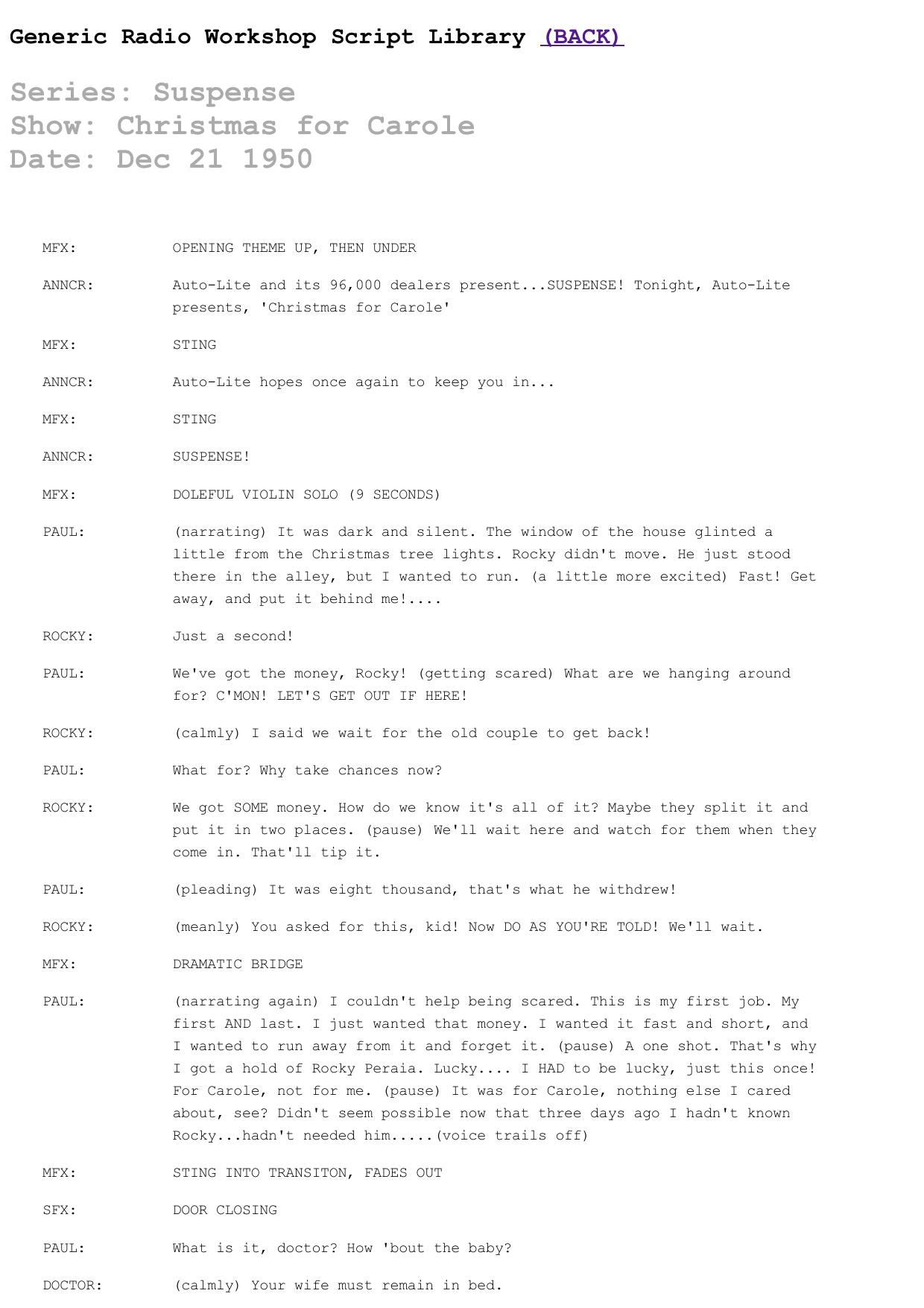 Suspense 50-12-21 (408) Christmas For Carole by Unknown