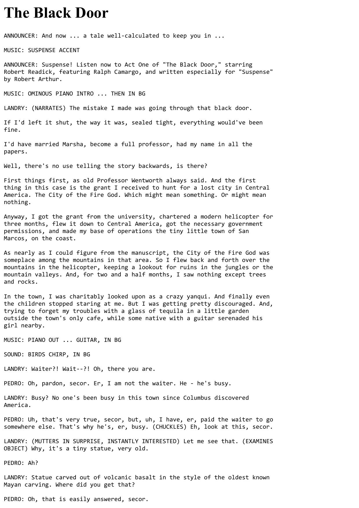 Suspense 61-11-19 (901) The Black Door by Unknown