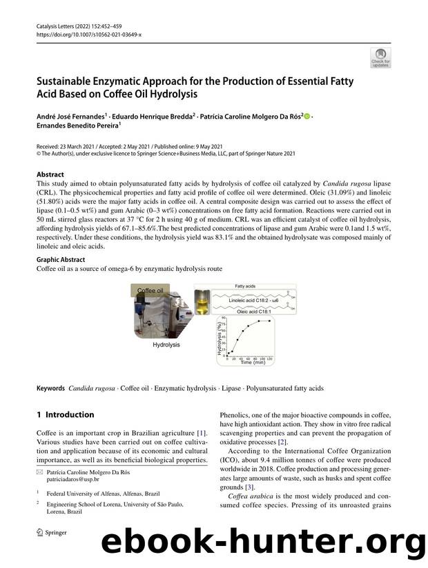 Sustainable Enzymatic Approach for the Production of Essential Fatty Acid Based on Coffee Oil Hydrolysis by unknow