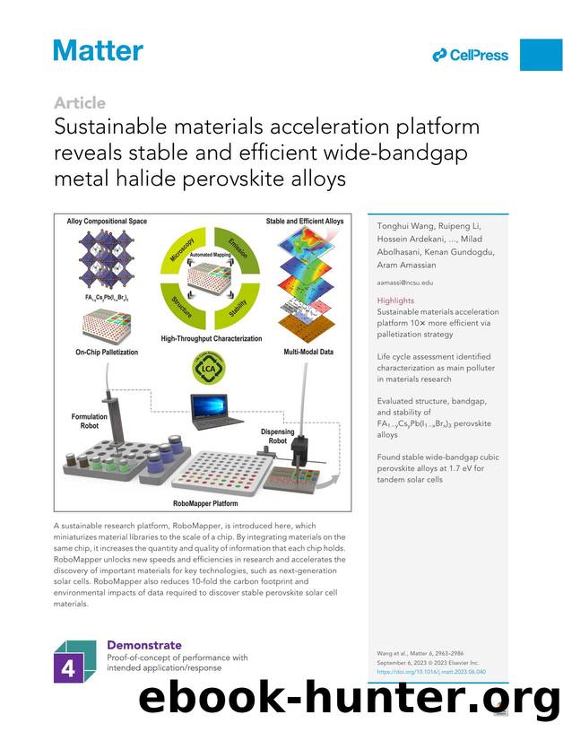 Sustainable materials acceleration platform reveals stable and efficient wide-bandgap metal halide perovskite alloys by unknow