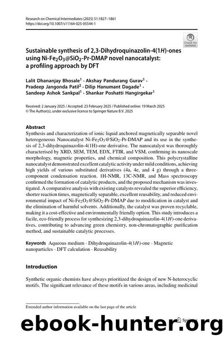 Sustainable synthesis of 2,3-Dihydroquinazolin-4(1H)-ones using Ni-Fe2O3@SiO2-Pr-DMAP novel nanocatalyst: a profiling approach by DFT by unknow