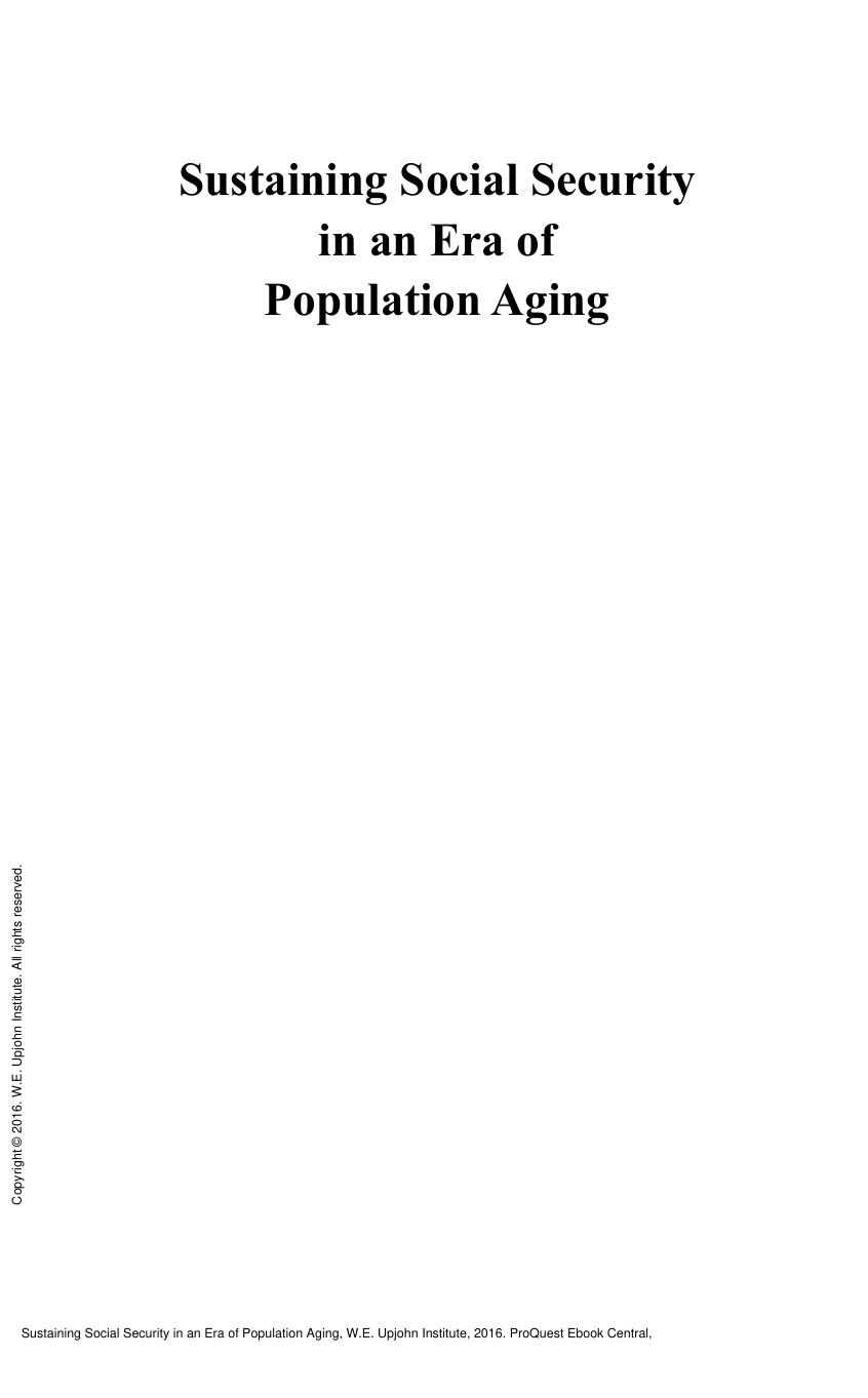 Sustaining Social Security in an Era of Population Aging by John A. Turner