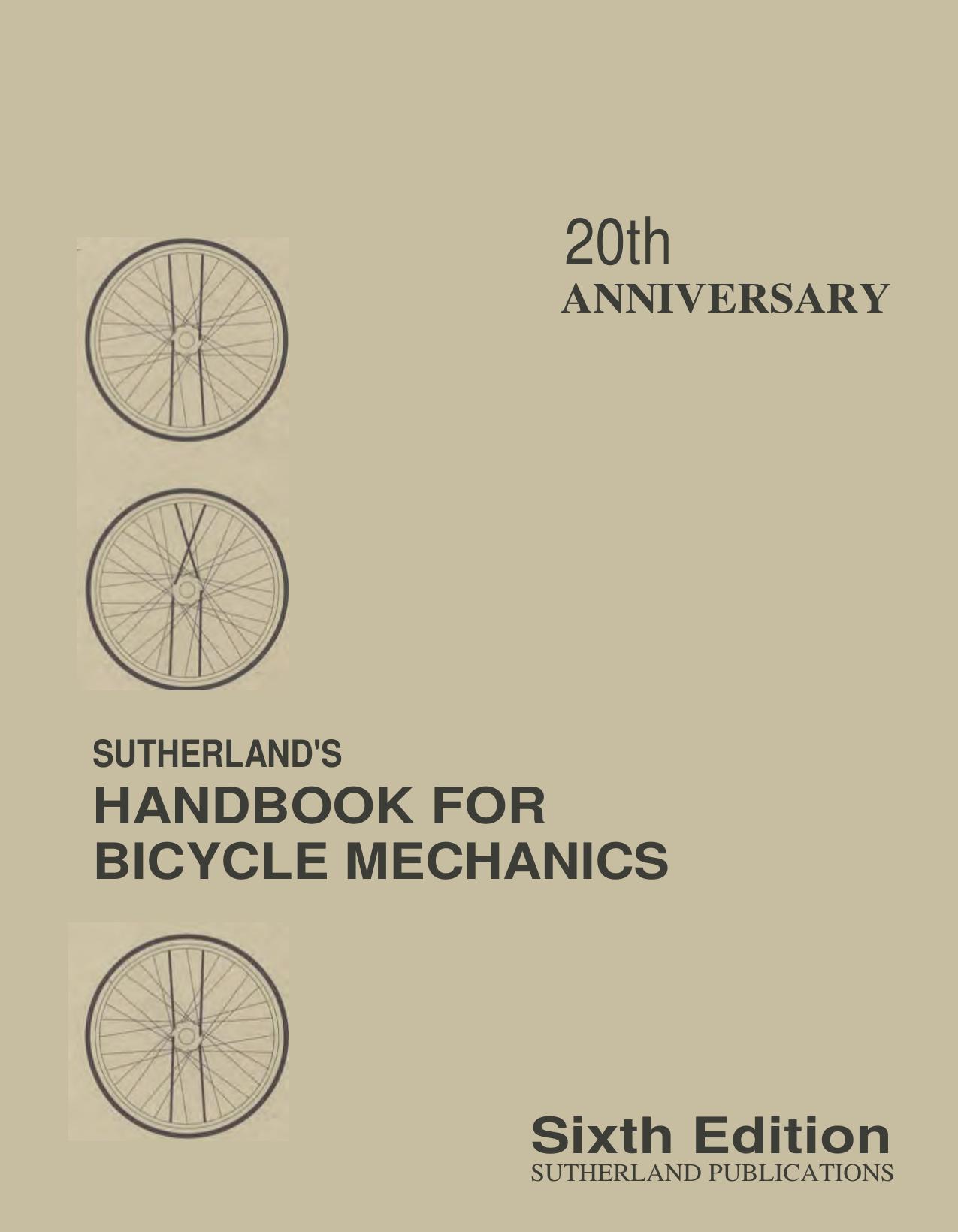 Sutherland's Handbook for Bicycle Mechanics by Unknown