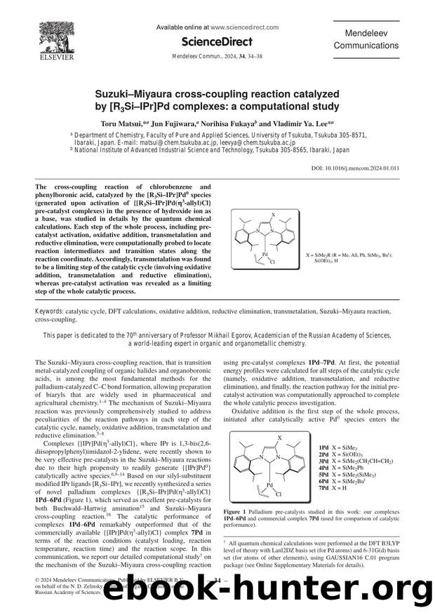 SuzukiâMiyaura cross-coupling reaction catalyzed by [R3SiâIPr]Pd complexes: a computational study by Toru Matsui & Jun Fujiwara & Norihisa Fukaya & Vladimir Ya. Lee