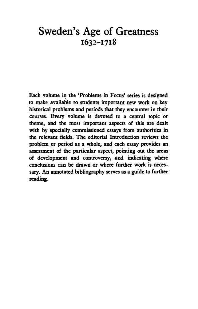 Sweden's Age of Greatness, 1632-1718 by Michael Roberts