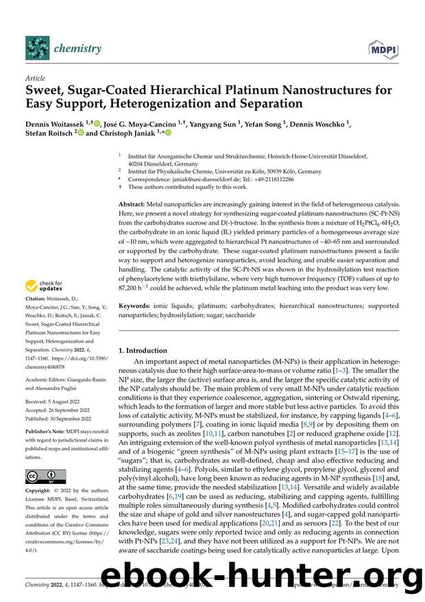 Sweet, Sugar-Coated Hierarchical Platinum Nanostructures for Easy Support, Heterogenization and Separation by unknow