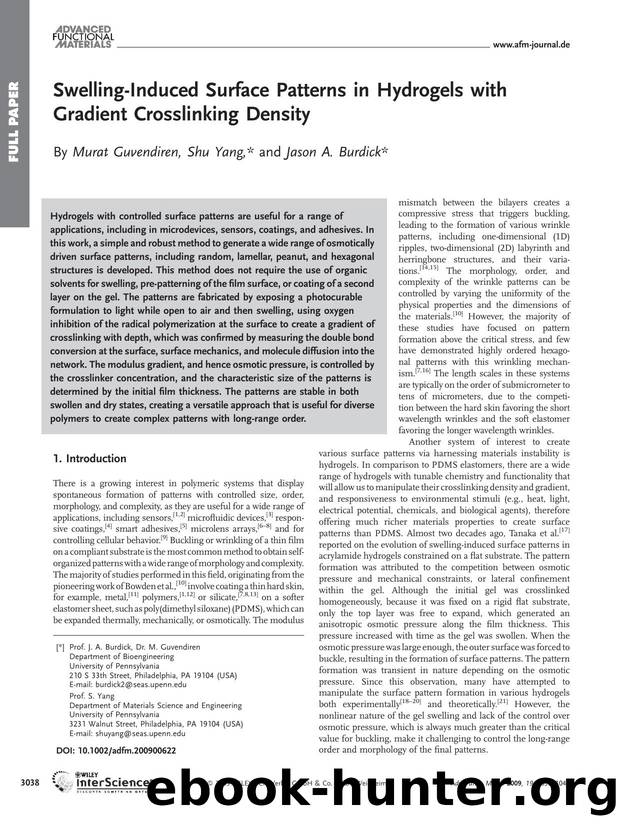 Swelling-Induced Surface Patterns in Hydrogels with Gradient Crosslinking Density by Unknown