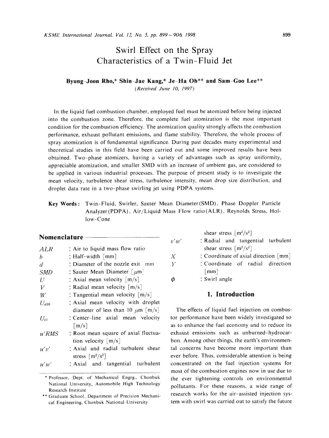 Swirl effect on the spray characteristics of a twin-fluid jet by Unknown