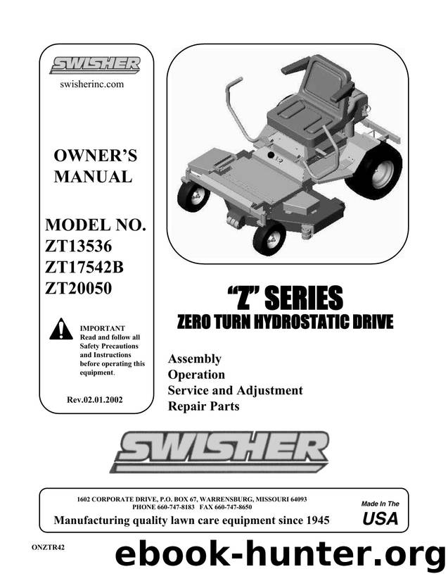 Swisher Z Series Zero Turning Riding Mowers (02-01-02) by Unknown