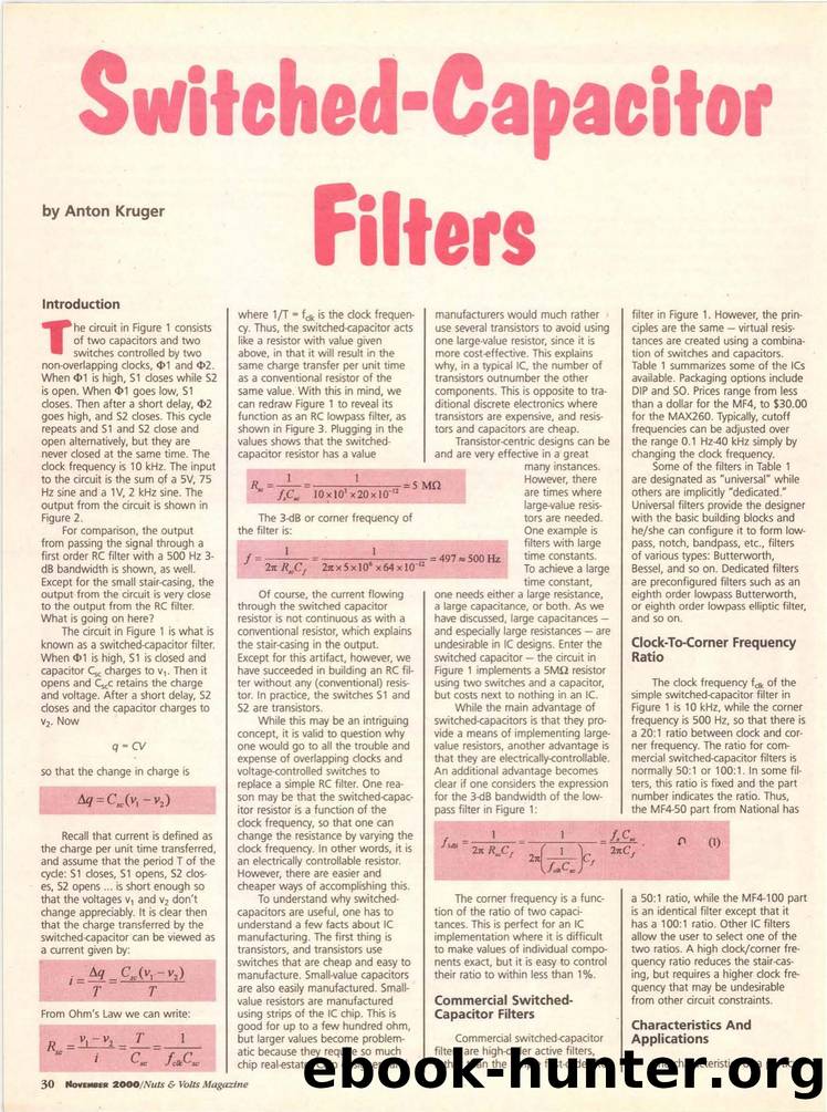Switched-Capacitor Filters by Unknown