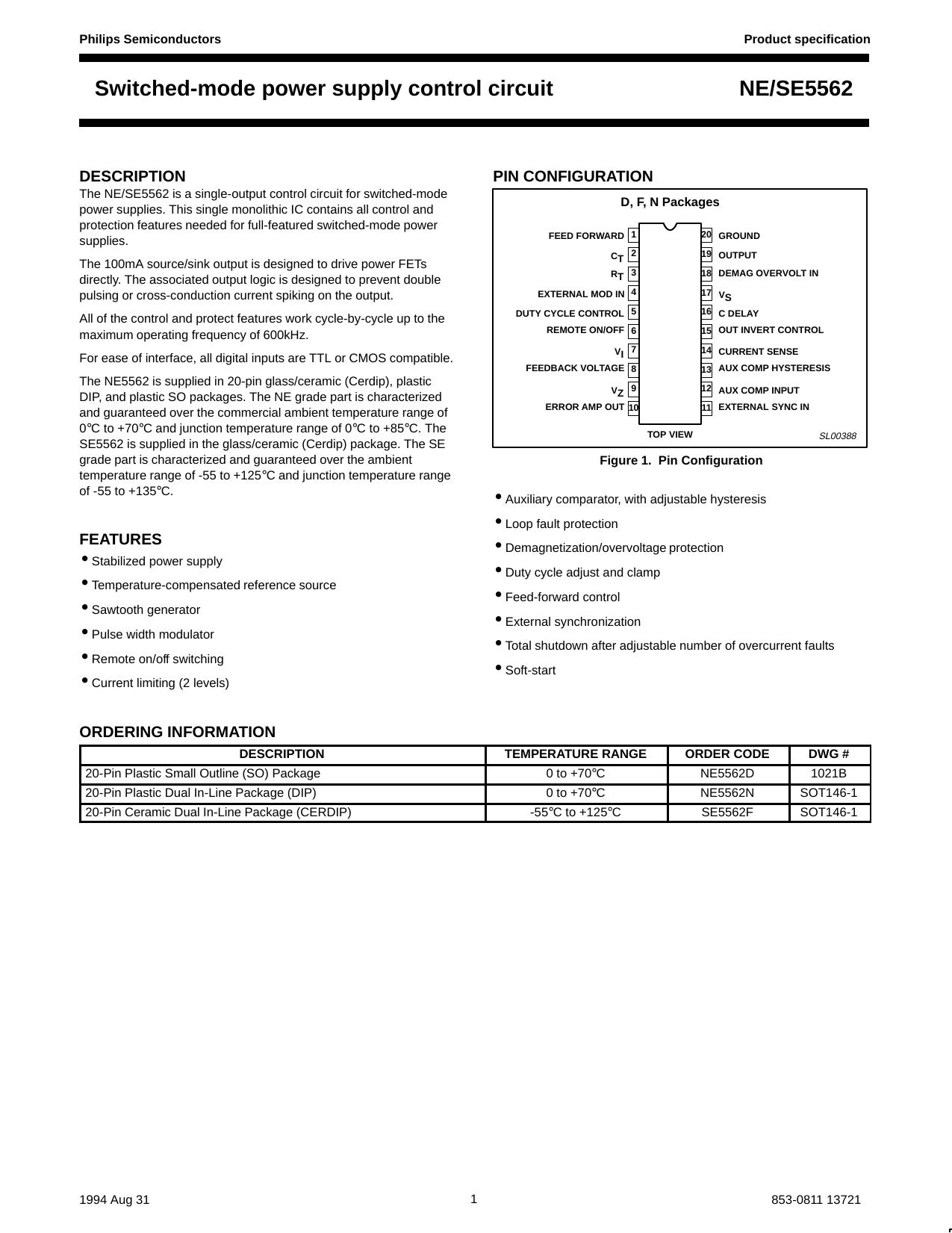 Switched-mode power supply control circuit by Philips Semiconductors