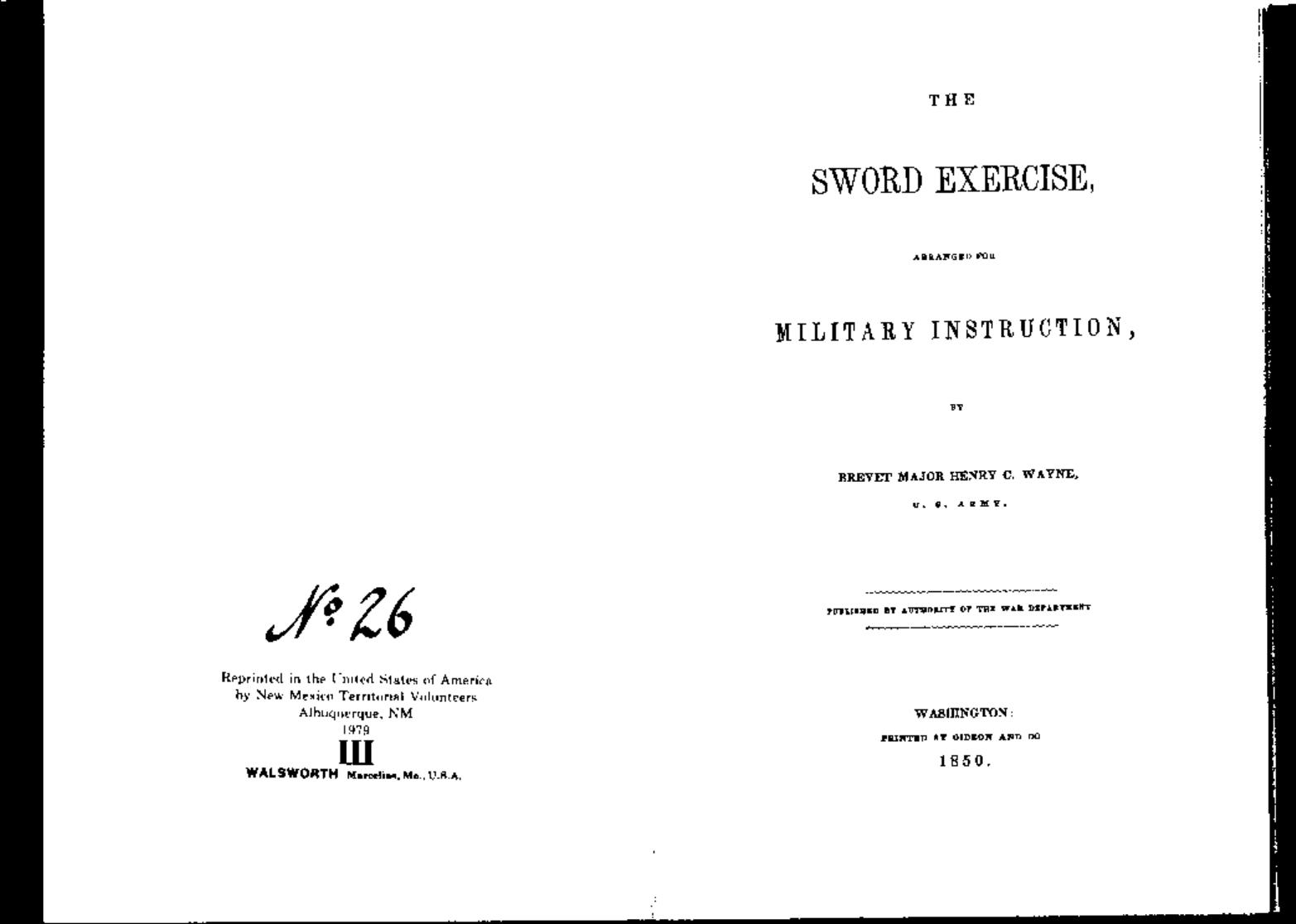Sword exercise. Military instruction by Wayne