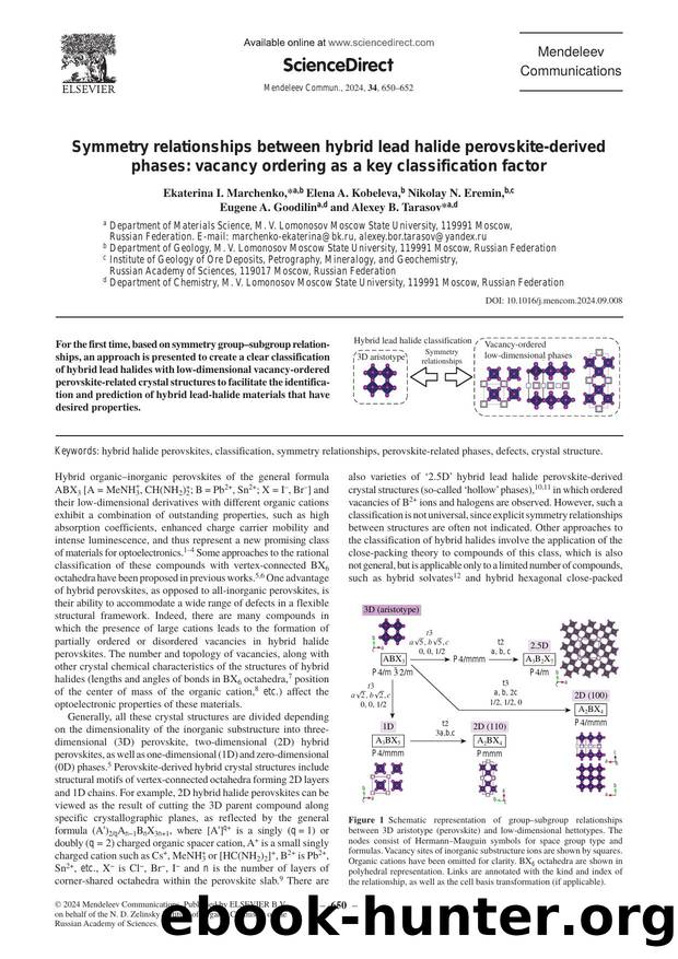 Symmetry relationships between hybrid lead halide perovskite-derived phases: vacancy ordering as a key classification factor by unknow