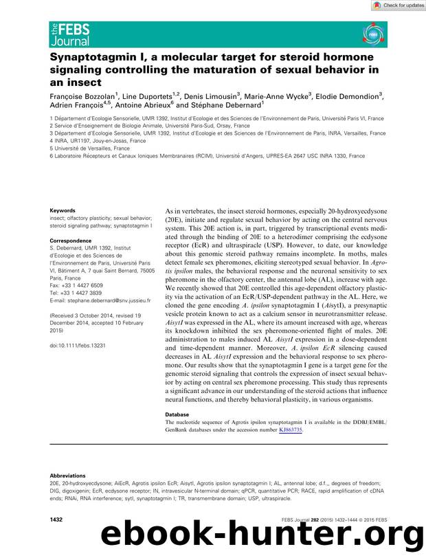 Synaptotagmin I, a molecular target for steroid hormone signaling controlling the maturation of sexual behavior in an insect by Unknown