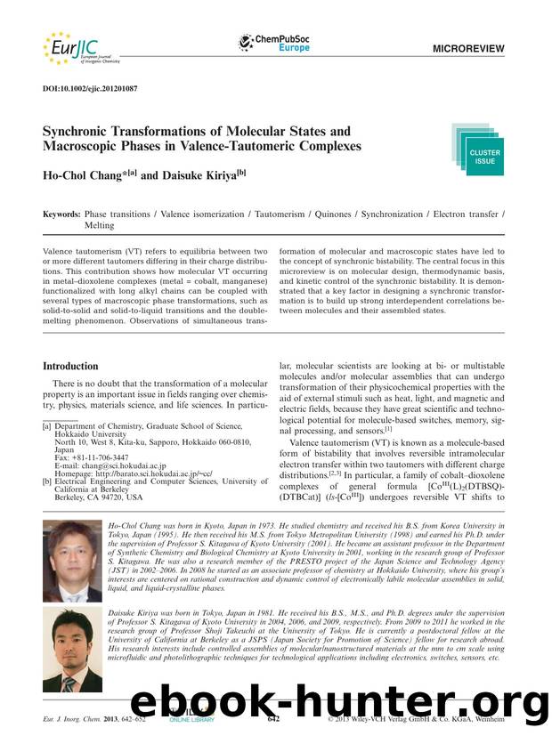 Synchronic Transformations of Molecular States and Macroscopic Phases in ValenceTautomeric Complexes by Unknown