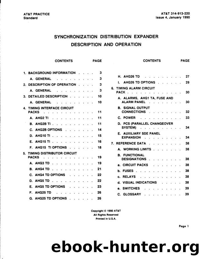 Synchronization Distribution Expander Description and Operation by AT&&T |