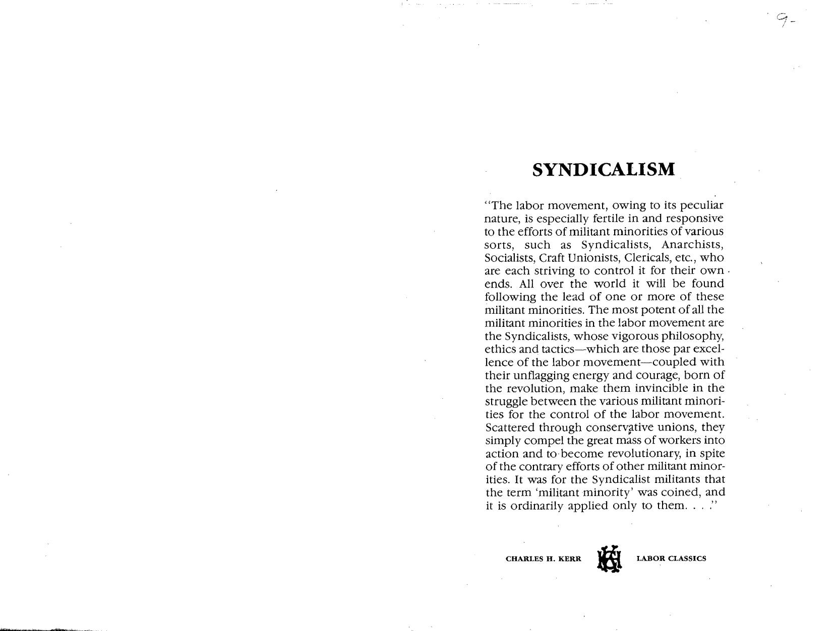 Syndicalism by Earl C. Ford William Z. Foster