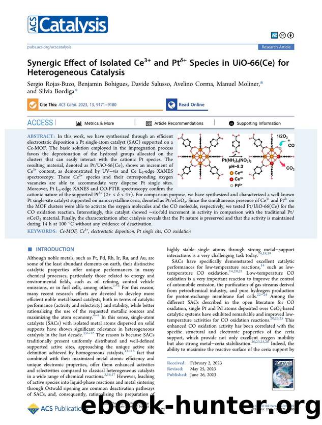 Synergic Effect of Isolated Ce3+ and PtÎ´+ Species in UiO-66(Ce) for Heterogeneous Catalysis by unknow