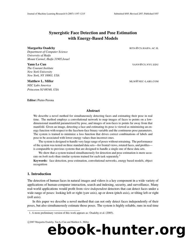 Synergistic Face Detection and Pose Estimation with Energy-Based Models by Unknown