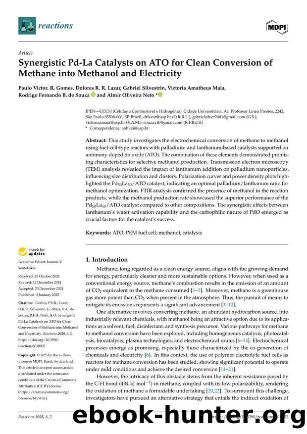 Synergistic Pd-La Catalysts on ATO for Clean Conversion of Methane into Methanol and Electricity by unknow