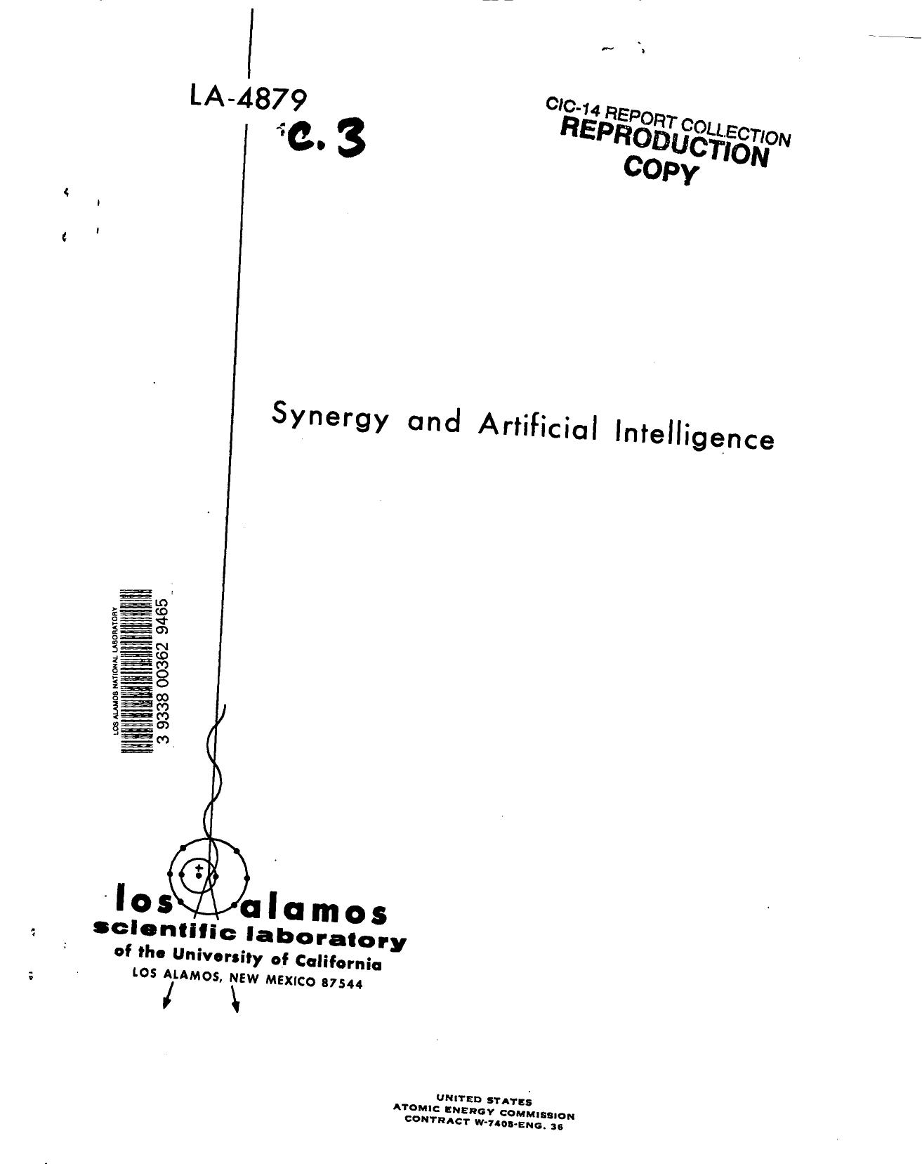 Synergy and artificial intelligence None by LANL Research Library LWW Project