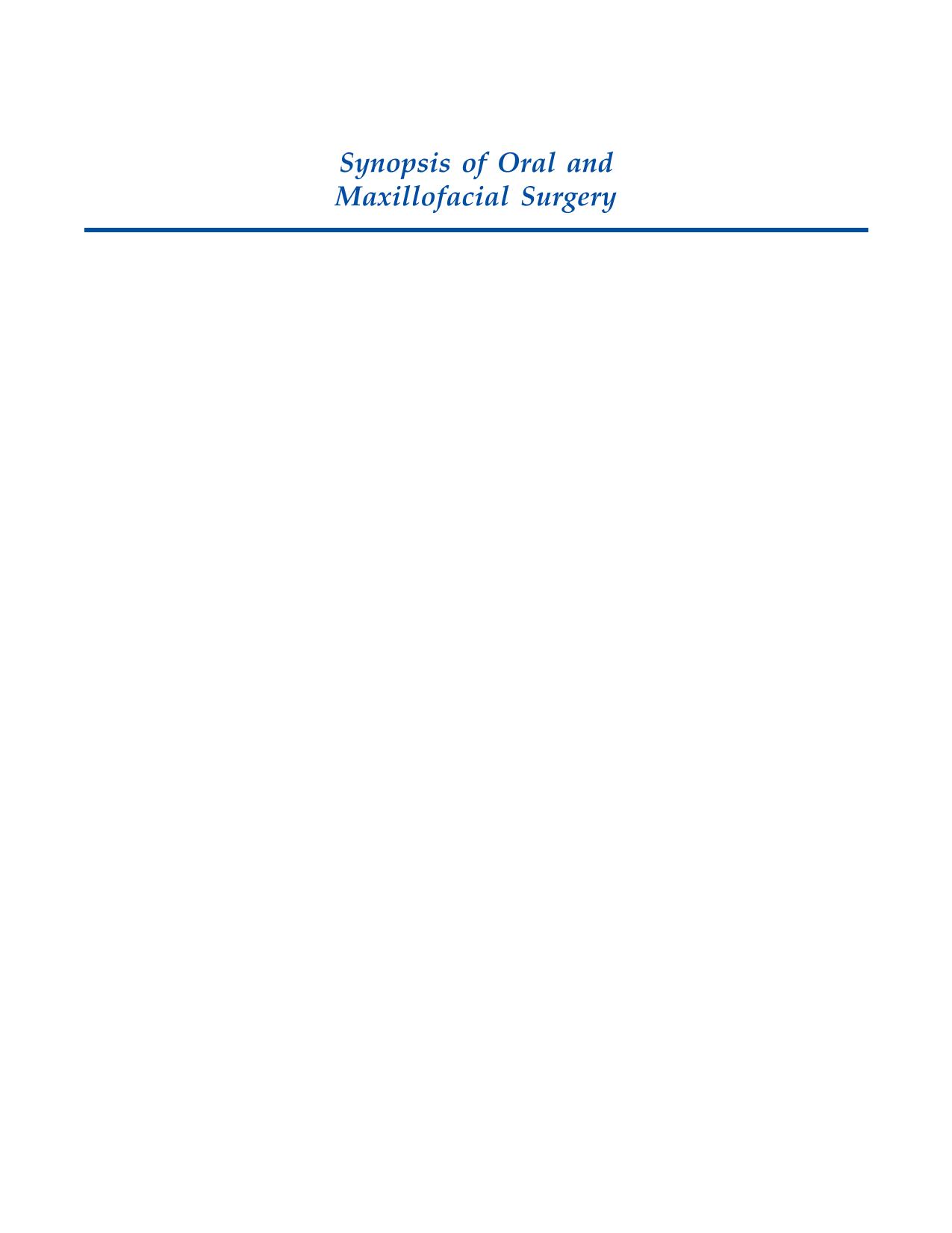 Synopsis of Oral and Maxillofacial Surgery (An Update Overview) by Unknown