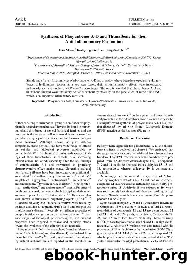 Syntheses of Phoyunbenes A-D and Thunalbene for their Anti-Inflammatory Evaluation by Unknown