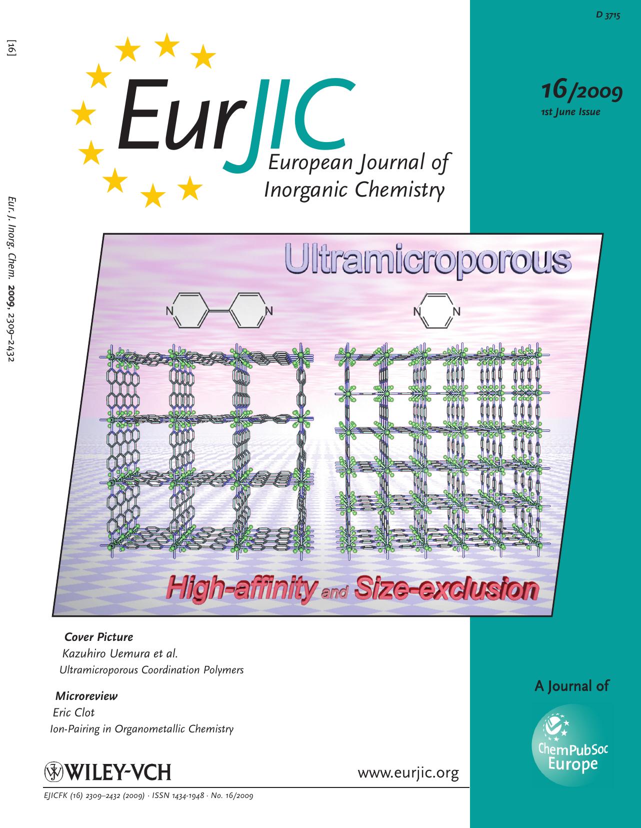 Syntheses, Crystal Structures and Adsorption Properties of Ultramicroporous Coordination Polymers Constructed from Hexafluorosilicate Ions and Pyrazine (Eur. J. Inorg. Chem. 162009) by Unknown