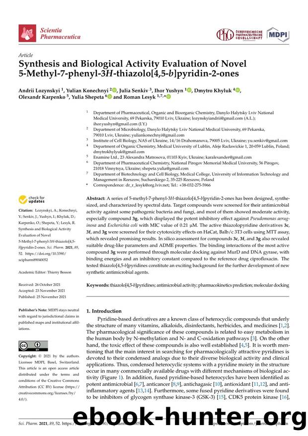 Synthesis and Biological Activity Evaluation of Novel 5-Methyl-7-phenyl-3H-thiazolo[4,5-b]pyridin-2-ones by unknow