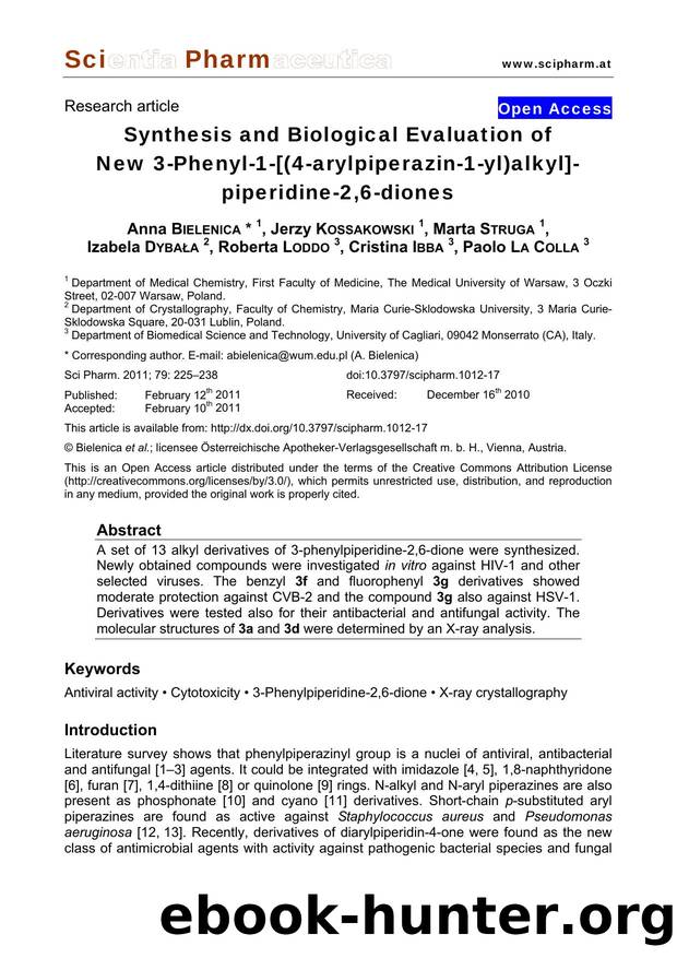 Synthesis and Biological Evaluation of New 3-Phenyl-1-[(4-arylpiperazin-1-yl)alkyl]piperidine-2,6-diones by unknow