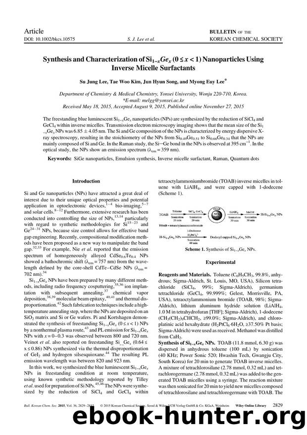 Synthesis and Characterization of Si1-xGex (0x1) Nanoparticles Using Inverse Micelle Surfactants by Unknown