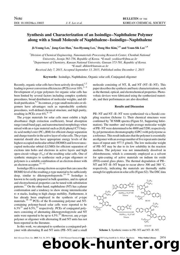 Synthesis and Characterization of an Isoindigo-Naphthalene Polymer along with a Small Molecule of Naphthalene-Isoindigo-Naphthalene by Unknown