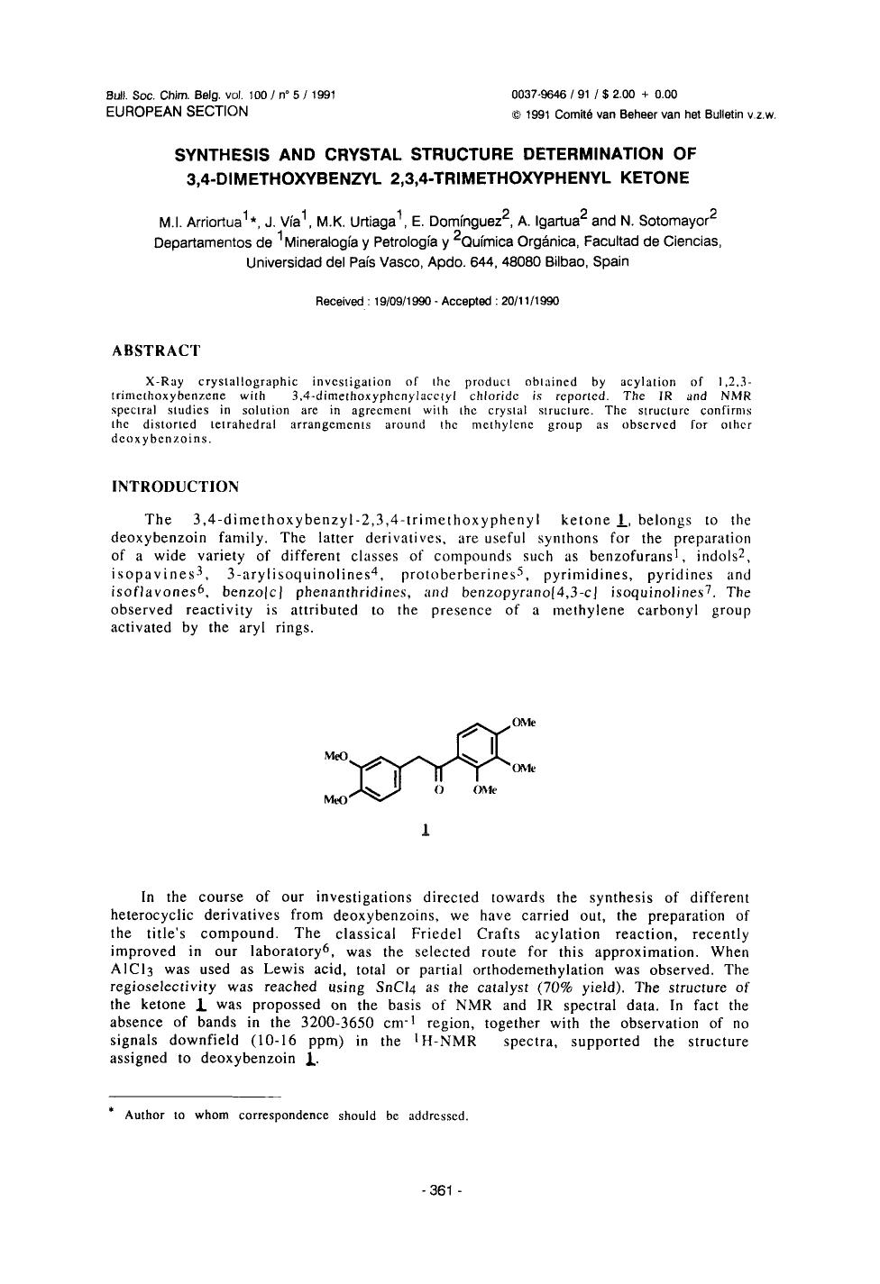 Synthesis and Crystal Structure Determination of 3,4Dimethoxybenzyl 2,3,4Trimethoxyphenyl Ketone by Unknown