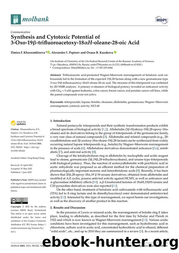Synthesis and Cytotoxic Potential of 3-Oxo-19-trifluoroacetoxy-18H-oleane-28-oic Acid by Elmira F. Khusnutdinova Alexander I. Poptsov & Oxana B. Kazakova