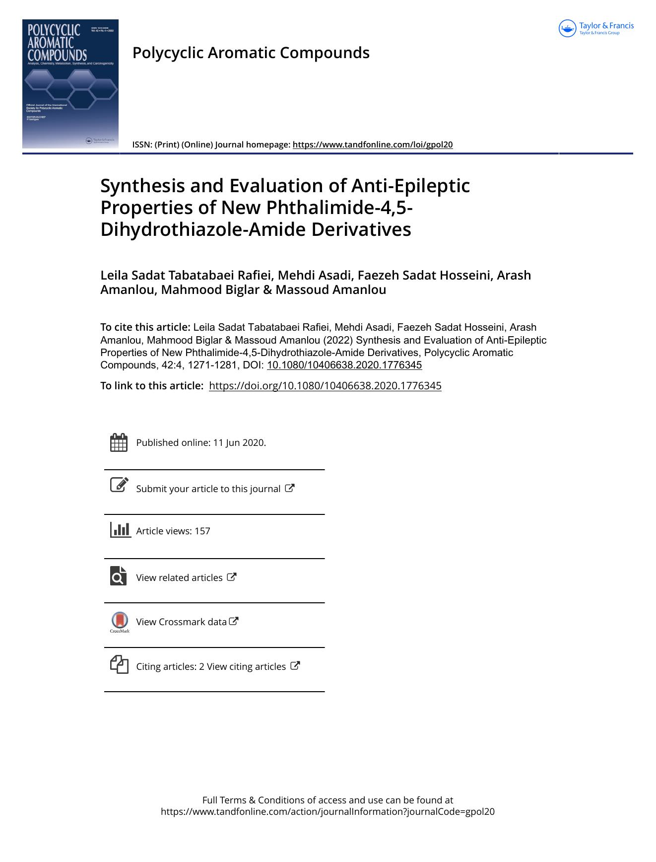 Synthesis and Evaluation of Anti-Epileptic Properties of New Phthalimide-4,5-Dihydrothiazole-Amide Derivatives by unknow