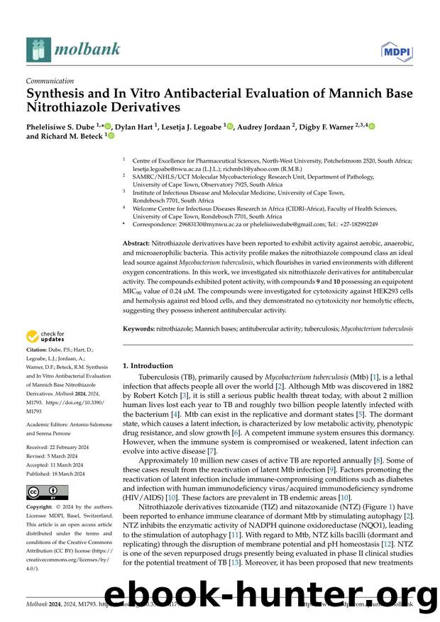 Synthesis and In Vitro Antibacterial Evaluation of Mannich Base Nitrothiazole Derivatives by unknow