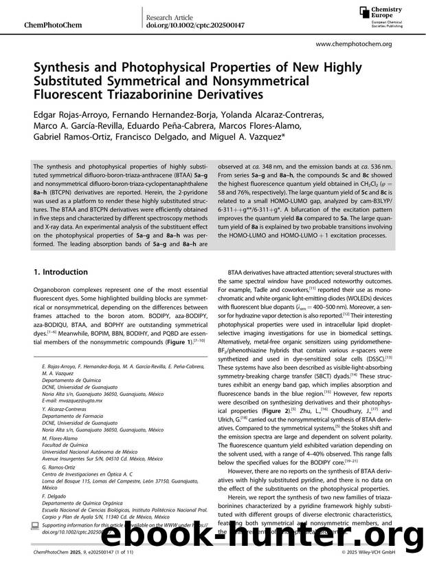 Synthesis and Photophysical Properties of New Highly Substituted Symmetrical and Nonsymmetrical Fluorescent Triazaborinine Derivatives by unknow