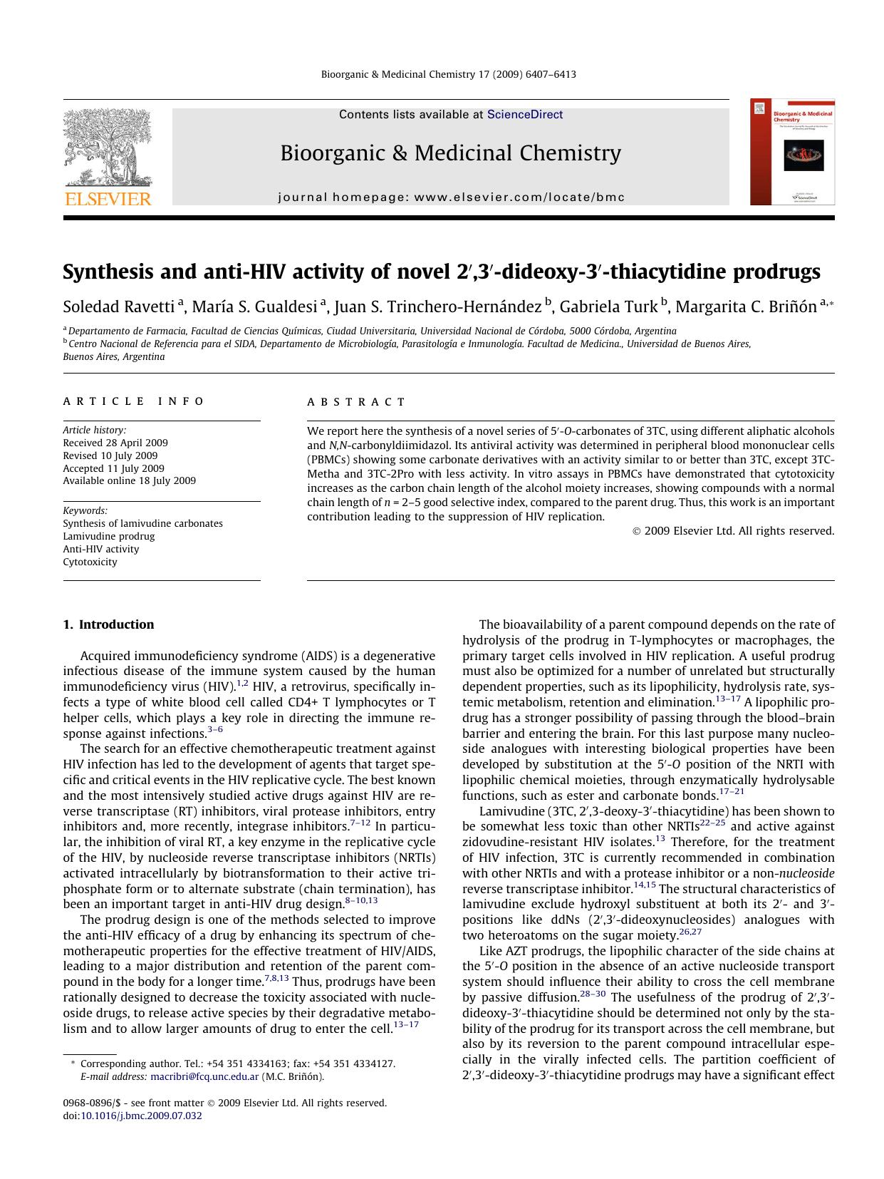 Synthesis and anti-HIV activity of novel 2â²,3â²-dideoxy-3â²-thiacytidine prodrugs by unknow