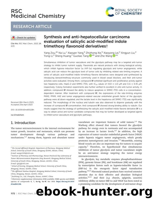 Synthesis and anti-hepatocellular carcinoma evaluation of salicylic acid-modified indole trimethoxy flavonoid derivatives by unknow