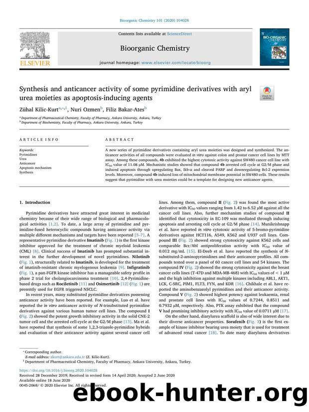 Synthesis and anticancer activity of some pyrimidine derivatives with aryl urea moieties as apoptosis-inducing agents by Zühal Kilic-Kurt & Nuri Ozmen & Filiz Bakar-Ates