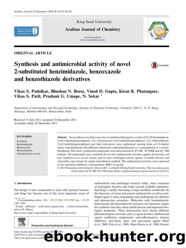 Synthesis and antimicrobial activity of novel 2-substituted benzimidazole, benzoxazole and benzothiazole derivatives by unknow