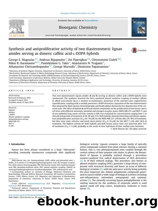Synthesis and antiproliferative activity of two diastereomeric lignan amides serving as dimeric caffeic acid-l-DOPA hybrids by unknow