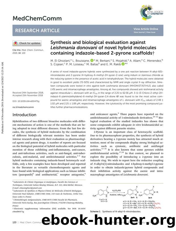 Synthesis and biological evaluation against Leishmania donovani of novel hybrid molecules containing indazole-based 2-pyrone scaffolds by unknow